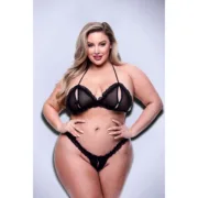 Conjunto de Lingerie Baci Lingerie Crotchless G- Preto 2 Peças Cuequinhas e tangas - nacloset 2