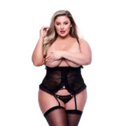 Espartilho Baci Lingerie Peek-a-boo Preto 2 Peças Babydolls e bodies - nacloset