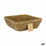 Cesta Multiusos Privilege Korne Castanho vime Quadrado 27 x 27 x 9 cm (12 Unidades) A Preço de Revenda - nacloset