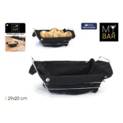 Cesta do Pão My Bar Preto Metal Retangular 29 x 20 x 11,7 cm (12 Unidades) A Preço de Revenda - nacloset 2