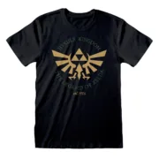 Camisola de Manga Curta Unissexo The Legend of Zelda Hyrule Kingdom Crest Preto Moda | Acessórios - nacloset
