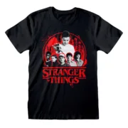 Camisola de Manga Curta Stranger Things Circle Logo Preto Unissexo Moda | Acessórios - nacloset