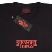 Camisola de Manga Curta Stranger Things Demogorgon Upside Down Preto Unissexo Moda | Acessórios - nacloset 2