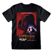 Camisola de Manga Curta Star Wars Vader Poster Preto Unissexo Moda | Acessórios - nacloset