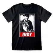 Camisola de Manga Curta Indiana Jones Indy Preto Unissexo Moda | Acessórios - nacloset