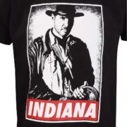 Camisola de Manga Curta Indiana Jones Indy Preto Unissexo Moda | Acessórios - nacloset 2