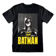 Camisola de Manga Curta Batman Keaton Batman Preto Unissexo Moda | Acessórios - nacloset