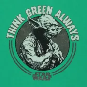 Camisola de Manga Curta Star Wars Yoda Think Green Verde Unissexo Moda | Acessórios - nacloset 2