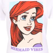 Camisola de Manga Curta The Little Mermaid Mermaid Vibes Branco Unissexo Moda | Acessórios - nacloset 2