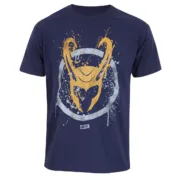 Camisola de Manga Curta Marvel Splatter Logo Azul Unissexo Moda | Acessórios - nacloset