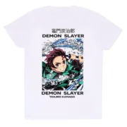 Camisola de Manga Curta Demon Slayer Whirlpool Branco Unissexo Moda | Acessórios - nacloset