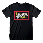 Camisola de Manga Curta Unissexo Willy Wonka Wonka Bar Preto Moda | Acessórios - nacloset