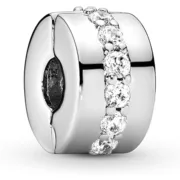 Charme feminino Pandora CLEAR SPARKLING ROW CLIP Acessórios de Moda - nacloset