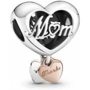 Miçangas femininas Pandora THANK YOU MUM HEART Acessórios de Moda - nacloset