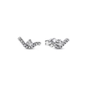 Brincos femininos Pandora SPARKLING WAVE Prata esterlina 925 Acessórios de Moda - nacloset