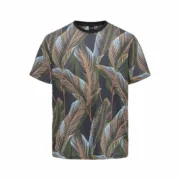 Camisola de Manga Curta Homem Only & Sons Onskobe Reg Banana Leaf Preto Moda | Acessórios - nacloset