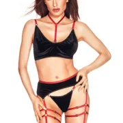 Conjunto de Lingerie Anaïs Riho (Preto) Cuequinhas e tangas - nacloset