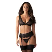 Conjunto de Lingerie com Renda Obsessive Emperita Preto L/XL Cuequinhas e tangas - nacloset