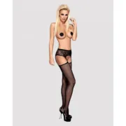 Meias de Liga Obsessive S307 Preto XL/XXL Lingerie e Roupa Interior - nacloset 2