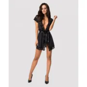 Salto de Cama 810-Pei-1 Obsessive PEIGNOIR Preto XXL/XXXL Babydolls e bodies - nacloset 2