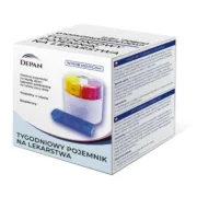 Caixa de Medicamentos com Compartimentos Depan HELBO Branco Transparente ABS 9 x 9 x 10 cm (7 Peças) Conjunto de primeiros-socorros - nacloset