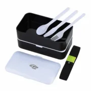 Lancheira com Compartimentos e Talheres San Ignacio Azul Branco/Preto 1,2 L Cozinha | Gourmet - nacloset