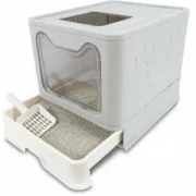 Caixa de Areia para Gatos MPETS SILE TOP Cinzento Plástico Animais de Estimação - nacloset 2