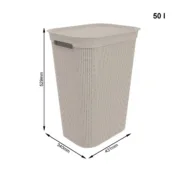Cesto da Roupa Rotho Brisen Preto 50 L Plástico Casa | Jardim - nacloset 2