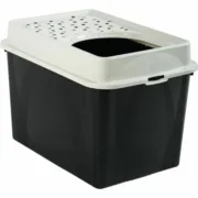Caixa de Areia para Gatos Rotho My Pet BERTY 57 x 40 x 33 cm Branco/Preto Animais de Estimação - nacloset