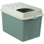 Caixa de Areia para Gatos Rotho My Pet BERTY 57 x 40 x 33 cm Branco/Verde Animais de Estimação - nacloset