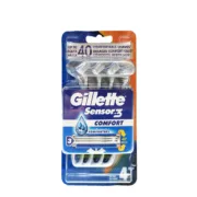 Máquina de Barbear Manual Gillette Sensor 3 Confort (4 Unidades) Depilação e acessórios para barbear - nacloset