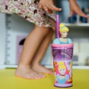 Copo com Palhinha Disney Princess CZ11334 3D Cor de Rosa Bebés e Crianças - nacloset 2