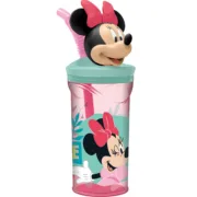 Copo com Palhinha Minnie Mouse CZ11337 Cor de Rosa 360 ml 3D Bebés e Crianças - nacloset