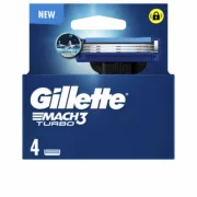 Lâminas de barbear Gillette MACH 3 TURBO (4 Unidades) A Preço de Revenda - nacloset