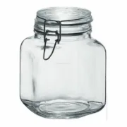 Frasco de Vidro Borgonovo 33211 Hermético Transparente 1,7 L 12 x 12 x 17 cm (6 Unidades) A Preço de Revenda - nacloset 2