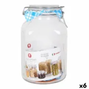 Frasco de Vidro Borgonovo 33216 Hermético Transparente 3,1 L 13 x 13 x 24 cm (6 Unidades) A Preço de Revenda - nacloset