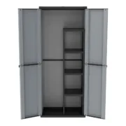 Armário Escobero Terry JLine 368 Cinzento Preto/Cinzento Resina Plástico 68 x 37,5 x 163,5 cm Casa | Jardim - nacloset 2