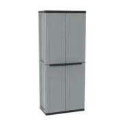 Armário Escobero Terry JLine 368 Cinzento Preto/Cinzento Resina Plástico 68 x 37,5 x 163,5 cm Casa | Jardim - nacloset