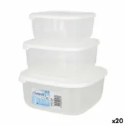 Conjunto de 3 Lancheiras Tontarelli Family Branco 20 x 20 x 9,4 cm (20 Unidades) A Preço de Revenda - nacloset