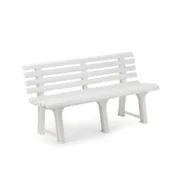 Banco com encosto IPAE Progarden ORCHIDEA Branco Polipropileno (145 x 49 x 74 cm) Casa | Jardim - nacloset