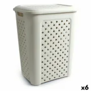Cesto da Roupa Tontarelli Arianna Com tampa Bege 43,5 x 33,5 x 55 cm (6 Unidades) A Preço de Revenda - nacloset