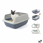 Caixa de Areia para Gatos Georplast Sonic Plástico 44,5 x 34 x 18,5 cm (7 Unidades) Animais de Estimação - nacloset