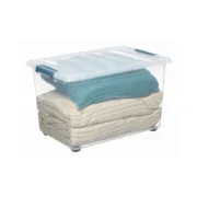 Caixa Multiusos Domopak Living Katla Com rodas Com pegas Transparente 57 L (59 x 39 x 36,5 cm) Casa | Jardim - nacloset