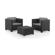 Conjunto de Mesa com 2 Poltronas SP Berner Diva tete grafit Casa | Jardim - nacloset