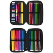 Estojo Duplo Milan Sunset Preto Cor de Rosa 34 Peças 19,5 x 13 x 5 cm Estojo 2 Divisórias - nacloset 2