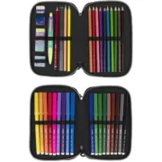 Estojo Duplo Milan Sunset Preto Verde 19,5 x 13 x 5 cm 36 Peças Estojo 2 Divisórias - nacloset 2