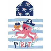Poncho-Toalha com Capuz Secaneta Piratepolp 60 x 120 cm Bebés e Crianças - nacloset