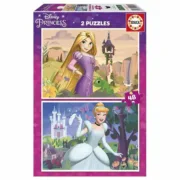 Set de 2 Puzzles Disney Princess Cinderella and Rapunzel 48 Peças Brinquedos e Jogos - nacloset