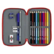 Estojo Duplo Real Sporting de Gijón Vermelho 12.5 x 19.5 x 4 cm (28 Peças) Estojo 2 Divisórias - nacloset 2