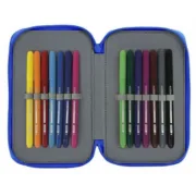 Estojo Duplo Real Zaragoza Azul 12.5 x 19.5 x 4 cm (28 Peças) Estojo 2 Divisórias - nacloset 2